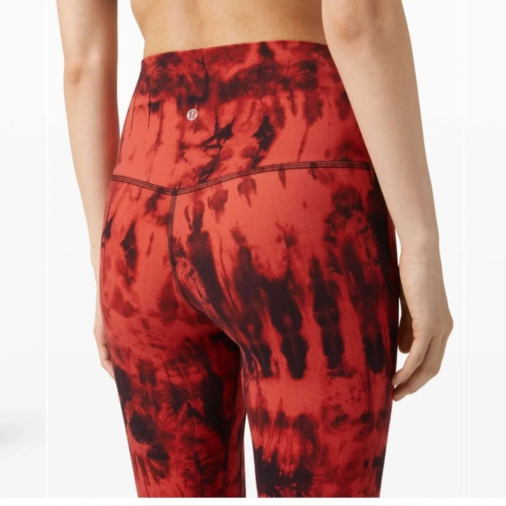 Lululemon Align Game Day Red Black Multi 25” Leggings Size 6 - Picture 2 of 4